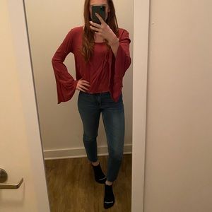 Rust bell sleeve top